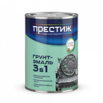 Грунт-эмаль по ржавчине 3 в 1 графитовый (серый) 1,9 кг Престиж