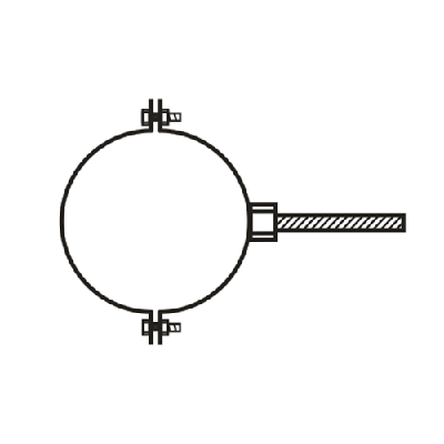 Кронштейн трубы 100/110 (хомут+шпилька+дюбель)