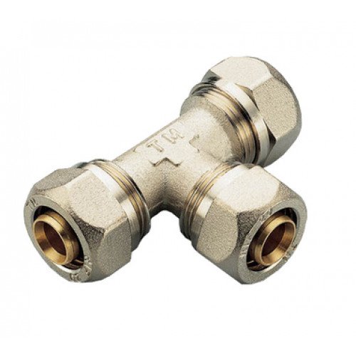 Тройник металлопластиковый латунный 16х20х16 мм