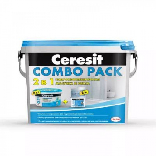 Гидроизоляционная мастика CERESIT Комбо СL 51 (7,5 кг) + CL 152 (8 м)