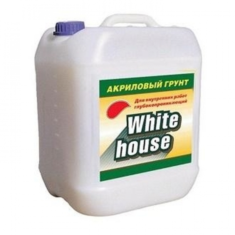 Грунтовка белая. Грунтовка White House акриловая глубокопроникающая. Грунтовка акриловая для внутренних работ White House 10 кг. Грунт акриловый White House. Грунтовка для внутренних ВАК-01-У.