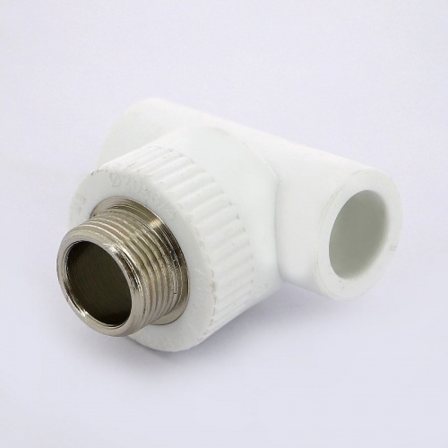 Тройник комбинированный белый, 25х1/2", НР 