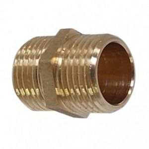Ниппель латунный 1/2", НР-НР 