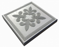 Плитка тротуарная бетонная Краковский цветок 300х300х30 серая (11 шт/м2)