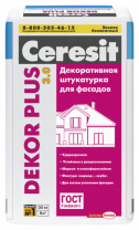 Штукатурка CERESIT Dekor Plus (25 кг) для фасадов