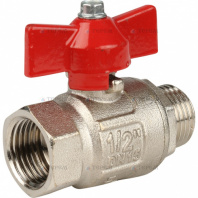 Кран шаровый латунный муфта 3/4" (бабочка), ВР-НР 