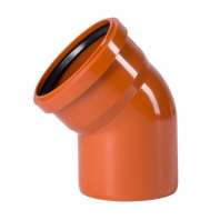 Отвод ПВХ для наружной канализации 160 мм, 45°