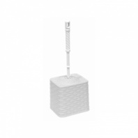 Набор для унитаза (ерш+подставка) квадратный РОТАНГ белый