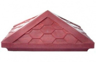 Колпак на столб полимернопесчаный 440х440 красный