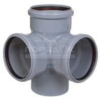 Крестовина ПП для внутренней канализации двухплоскостная 110х110х110 мм, 90°