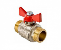 Кран шаровый латунный муфта 1/2" (бабочка), НР-НР 