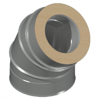 Отвод утепленный ДКУОТ 160/260/45/0,5 оцинковка/оцинковка