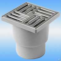 Трап для душа ПП горизонтальный нержавеющая сталь 100х100х50 мм