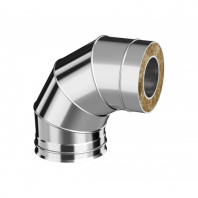 Отвод утепленный ДКУОТ 150/250/90/1,0 нержавейка/оцинковка 430/Zn