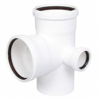 Крестовина ПП для внутренней канализации двухплоскостная правая, 110х110х50 мм, 90° 