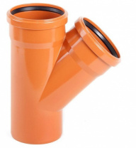 Тройник ПВХ для наружной канализации 160х160 мм, 45°
