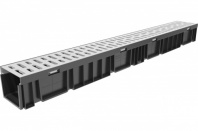 Лоток водоотводный пластиковый Gidrolica DN 100 H 96 с оцинкованной решеткой (080066)