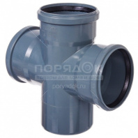 Крестовина ПП для внутренней канализации 110х110х110 мм, 87°одноплоскостная