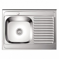 Мойка L 98060-6L из нержавеющей стали накладная 60х80 см Ledeme 0,6 левая