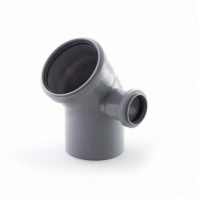 Отвод ПП для внутренней канализации универсальный-фронтальный 110х50 мм, 90° вверх