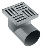 Трап для душа ПП горизонтальный нержавеющая сталь 150х150х50 мм